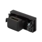 Simon 27 Розетка проходная угловая для подключения HDMI-разъёма аудио/видео v1.3, узкий модуль, S27, графит | 2701094-038 | Simon