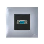 Simon 27 Розетка для подключения VGA-разъёма, HD15, винтовое соединение, широкий модуль, S27, графит | 2700091-038 | Simon