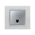 Simon 82 Накладка на телефонную розетку RJ-11, RJ-12, алюминий | 82062-63 | Simon