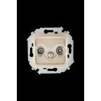 Simon 15 Шампань Розетка R-TV-SAT одиночная, винт. зажим | 1591466-034 | Simon