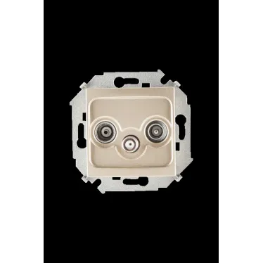Simon 15 Шампань Розетка R-TV-SAT одиночная, винт. зажим | 1591466-034 | Simon