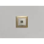 VALENA Розетка двойная USB слоновая кость