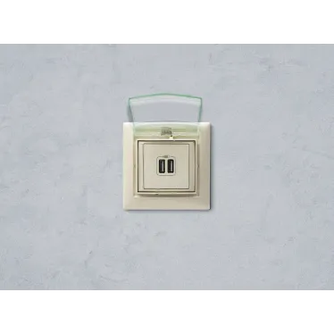 VALENA Розетка двойная USB слоновая кость