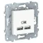Unica New Белый Розетка USB, двойная, 5 В / 2100 мА | NU541818 | Schneider Electric