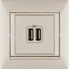 VALENA Розетка двойная USB слоновая кость