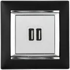 VALENA Розетка двойная USB алюминий