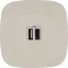 Valena ALLURE.Зарядное устройство с двумя USB-разьемами тип А-тип С 240В/5В 3000мА.С лицевой панелью.Цвет Слоновая кость