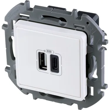 Зарядное устройство с двумя USB разьемами A C 240В/5В 3000мА INSPIRIA белый