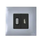 Simon 27 Розетка для подключения USB-разъёма 2.0, тип "А"(4*12мм), винтовое соединение, узкий модуль, S27, гр | 2701090-038 | Simon