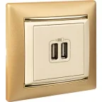 Зарядное устройство USB тип А / тип А - Legrand Valena - 3000мА 15Вт - слоновая кость