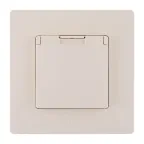 Розетка с заземлением IP44 - Legrand Etika - со шторками с защитной крышкой 16А 250В винтовые зажимы - слоновая кость