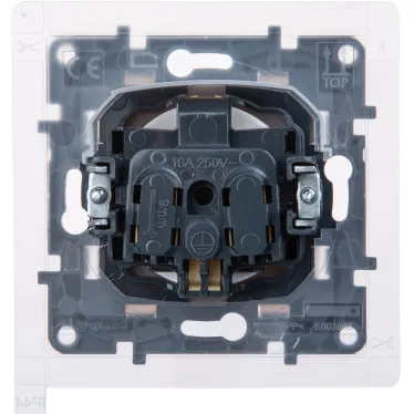 Розетка с заземлением IP44 - Legrand Etika - со шторками с защитной крышкой 16А 250В винтовые зажимы - белая