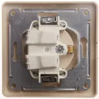 Glossa Бежевый Розетка с заземлением со шторками с крышкой, IP20 (в сборе с рамкой) | GSL000246 | SE