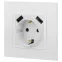 Розетка Elegance 14-4109-01М 2P+E 16A-250В, штор. с 2xUSB 5В-3А, белый матовый