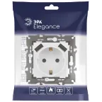 Розетка Elegance 14-4109-01М 2P+E 16A-250В, штор. с 2xUSB 5В-3А, белый матовый