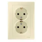 Sedna Бежевый Розетка 2-я с/з с защитными шторками литая | SDN3000747 | Schneider Electric
