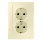 Sedna Бежевый Розетка 2-я с/з с защитными шторками литая | SDN3000747 | Schneider Electric