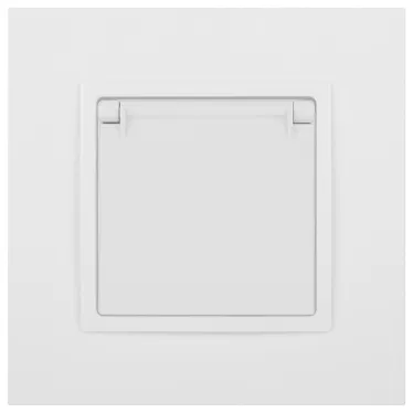 Розетка Elegance 14-2103-01М 2P+E Schuko со шторками с крышкой, 16А-250В, белый матовый