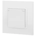 Розетка Elegance 14-2103-01М 2P+E Schuko со шторками с крышкой, 16А-250В, белый матовый