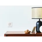 Розетка с заземлением с USB тип C - Etika - со шторками 16А 250В 1500мА 7,5Вт безвинтовые зажимы - белая