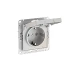 ATLASDESIGN РОЗЕТКА с заземл. со шторк. с крышкой, 16А, IP20,мех., быстрозажим. клем., ЖЕМЧУГ