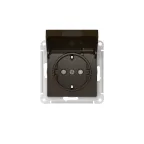 ATLASDESIGN РОЗЕТКА с заземл. со шторк. с крышкой, 16А,IP20,мех., быстрозажим. клем., МОККО