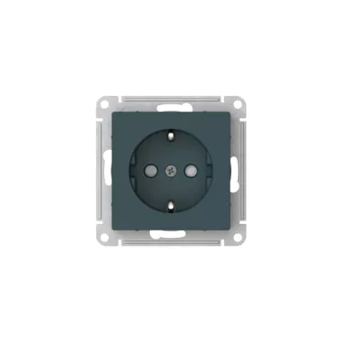 ATLASDESIGN РОЗЕТКА с заземлением со шторками, 16А, мех., быстрозажим. клем., ИЗУМРУД