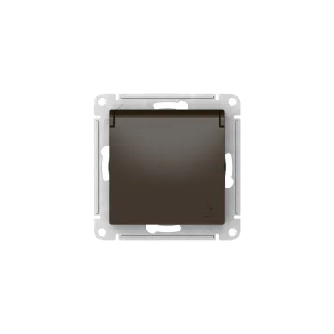 ATLASDESIGN РОЗЕТКА с заземл. со шторк. с крышкой, 16А,IP20,мех., быстрозажим. клем., МОККО