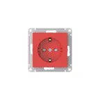 ATLASDESIGN РОЗЕТКА с заземлением со шторками, 16А, мех., быстрозажим. клем., КРАСНЫЙ