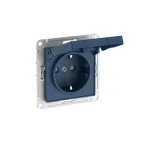 ATLASDESIGN РОЗЕТКА с заземл. со шторк. с крышкой,16А, IP20, мех., быстрозажим. клем., АКВАМАРИН