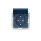 ATLASDESIGN РОЗЕТКА с заземл. со шторк. с крышкой,16А, IP20, мех., быстрозажим. клем., АКВАМАРИН