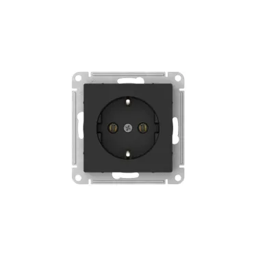 ATLASDESIGN РОЗЕТКА с заземлением, 16А, мех., быстрозажим. клем., КАРБОН