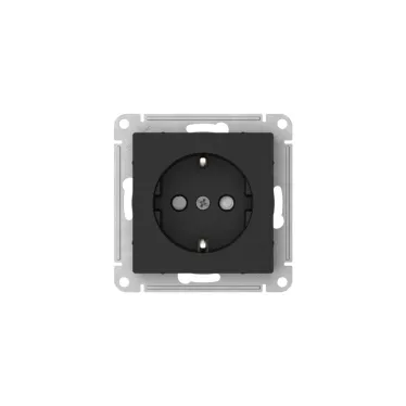 ATLASDESIGN РОЗЕТКА с заземлением со шторками, 16А, мех., быстрозажим. клем., КАРБОН