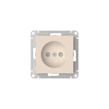 ATLASDESIGN РОЗЕТКА без заземления со шторками, 16А, мех., быстрозажим. клем., БЕЖЕВЫЙ