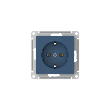 ATLASDESIGN РОЗЕТКА с заземлением, 16А, мех., быстрозажим. клем., АКВАМАРИН