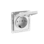 ATLASDESIGN РОЗЕТКА с заземл. со шторк. с крышкой,16А,IP20, мех., быстрозажим. клем., БЕЛЫЙ