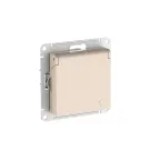 ATLASDESIGN РОЗЕТКА с заземл. со шторк. с крышкой, 16А,IP20,мех., быстрозажим. клем., БЕЖЕВЫЙ