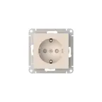 ATLASDESIGN РОЗЕТКА с заземлением со шторками, 16А, мех., быстрозажим. клем., БЕЖЕВЫЙ