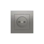 ATLASDESIGN РОЗЕТКА без заземления, 16А, в сборе, быстрозажим. клем., СТАЛЬ