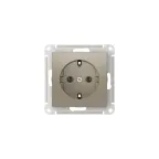 ATLASDESIGN РОЗЕТКА с заземлением, 16А, мех., быстрозажим. клем., ШАМПАНЬ