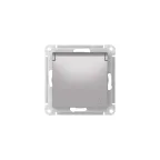 ATLASDESIGN РОЗЕТКА с заземл. со шторк. с крышкой, 16А,IP20, мех., быстрозажим. клем., АЛЮМИНИЙ