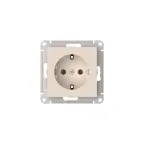 ATLASDESIGN РОЗЕТКА с заземлением, 16А, мех., быстрозажим. клем., БЕЖЕВЫЙ