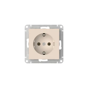 ATLASDESIGN РОЗЕТКА с заземлением, 16А, мех., быстрозажим. клем., БЕЖЕВЫЙ