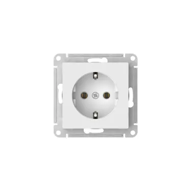 ATLASDESIGN РОЗЕТКА с заземлением, 16А, мех., быстрозажим. клем., БЕЛЫЙ