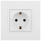 Розетка Elegance 14-2102-01М 2P+E Schuko со шторками, 16А-250В, белый матовый