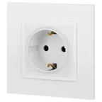 Розетка Elegance 14-2102-01М 2P+E Schuko со шторками, 16А-250В, белый матовый