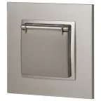 Розетка Elegance 14-2103-16 2P+E Schuko со шторками с крышкой, 16А-250В, титан