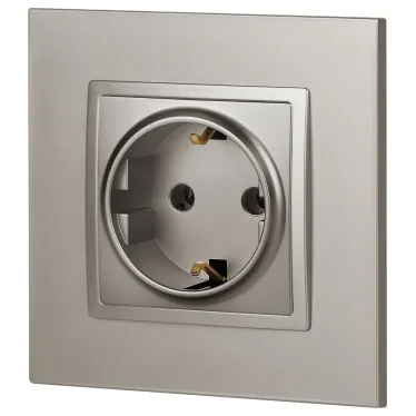 Розетка Elegance 14-2101-16 2P+E Schuko, 16А-250В, титан