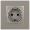 Розетка Elegance 14-2102-16 2P+E Schuko со шторками, 16А-250В, титан
