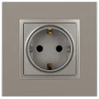Розетка Elegance 14-2102-16 2P+E Schuko со шторками, 16А-250В, титан